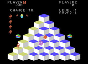 Q*bert for ColecoVision - First level, hopping on blocks...
