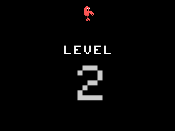 Q*bert TI-99/4A Screenshot: Level 2 start.