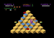 Q*bert for Atari 8-bit - Watch out for the snake!