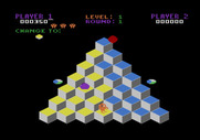 Q*bert for Atari 8-bit - Game start.
