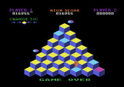 Q*bert for Atari 8-bit - Game over.