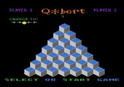 Q*bert for Atari 8-bit - Title screen.