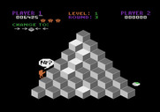 Q*bert for Atari 8-bit - Ouch, I've been hit!