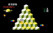Q*bert for Intellivision - Ouch! I got hit by the red ball.