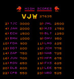 Q*bert for Arcade - The high score table.