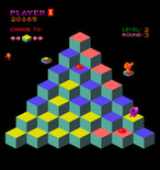 Q*bert for Arcade - Riding a disc to safety.