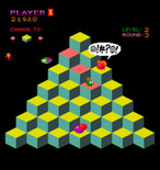 Q*bert for Arcade - The red ball got me!