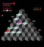 Q*bert for Arcade - The green ball appears again...