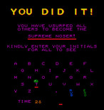 Q*bert for Arcade - Game over; a new high score!