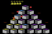 Q*bert for Atari 2600 - Numerous red balls appear...be sure to dodge them!