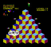 Q*bert for NES / Famicom - Something hit me!