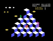 Q*bert for Sega SG-1000 - Watch out, here comes the snake!