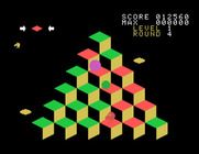 Q*bert for Sega SG-1000 - Jumping on cubes...don't fall off the edge!