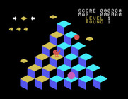 Q*bert for Sega SG-1000 - Game start.