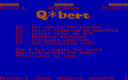 Q*bert for IBM PC/Compatibles - Game options menu.