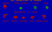 Q*bert for IBM PC/Compatibles - The cast of charactors.
