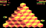Q*bert for IBM PC/Compatibles - Changing the tile colors to red.