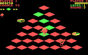 Q*bert for IBM PC/Compatibles - Changing the tile colors to green.