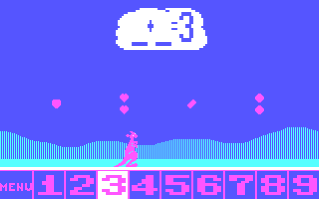 Up & Add 'Em IBM PC/Compatibles Screenshot: Some of the more difficult problems have multiple spaces to fill in.