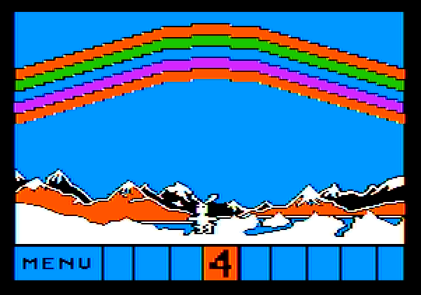 Up & Add 'Em Apple II Screenshot: Rainbow complete!