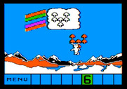 Up & Add 'Em for Apple II - Carrying the number 6 into the rainbow.