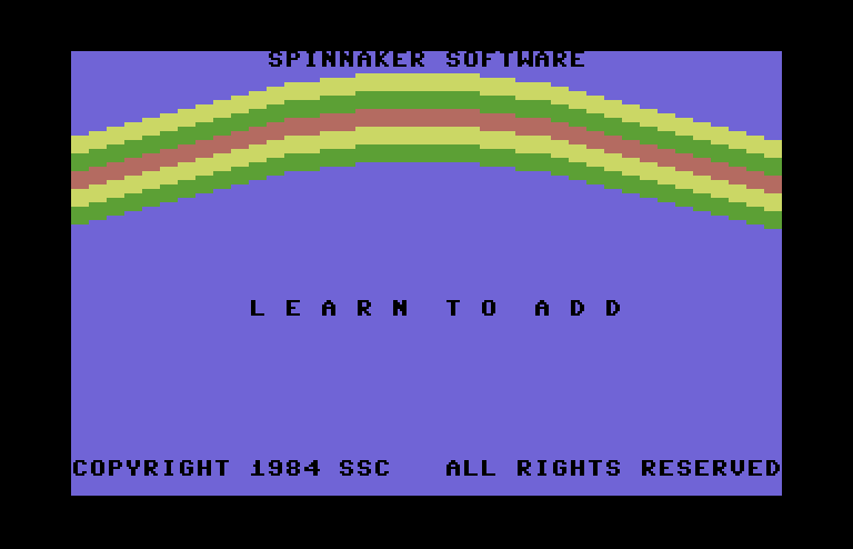 Up & Add 'Em Commodore 64 Screenshot: Title screen (Spinnaker release).