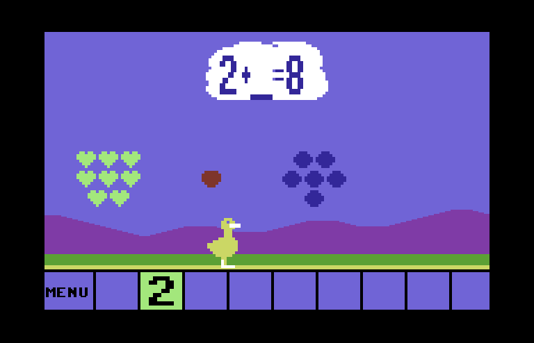 Up & Add 'Em Commodore 64 Screenshot: One of the more difficult problems in the game.