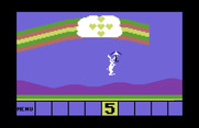 Up & Add 'Em for Commodore 64 - A correct answer! Floating down with an umbrella...
