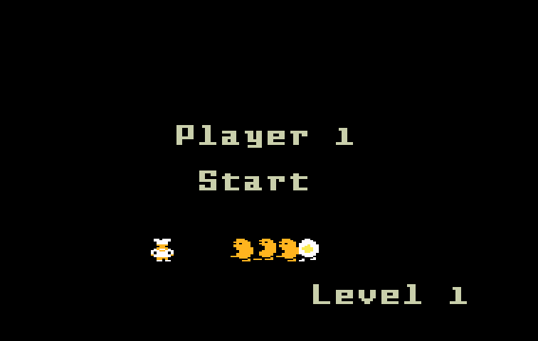 BurgerTime Intellivision Screenshot: Level 1 start.