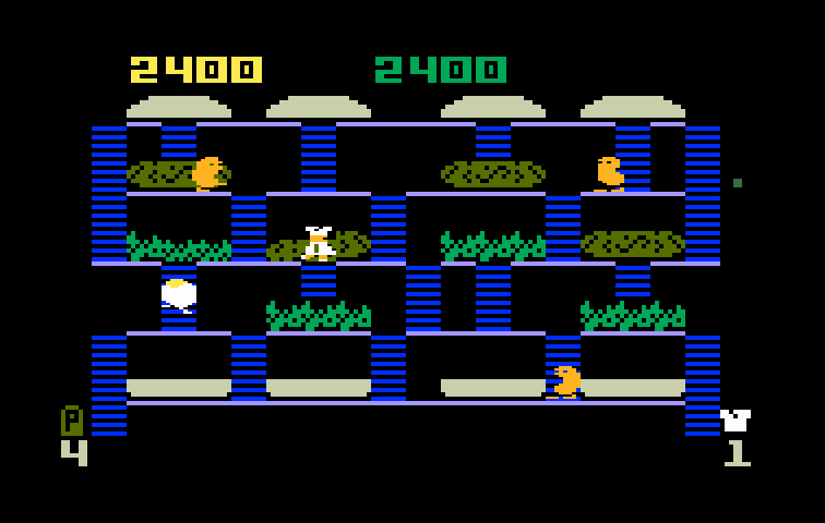 BurgerTime Intellivision Screenshot: Start of the second level.