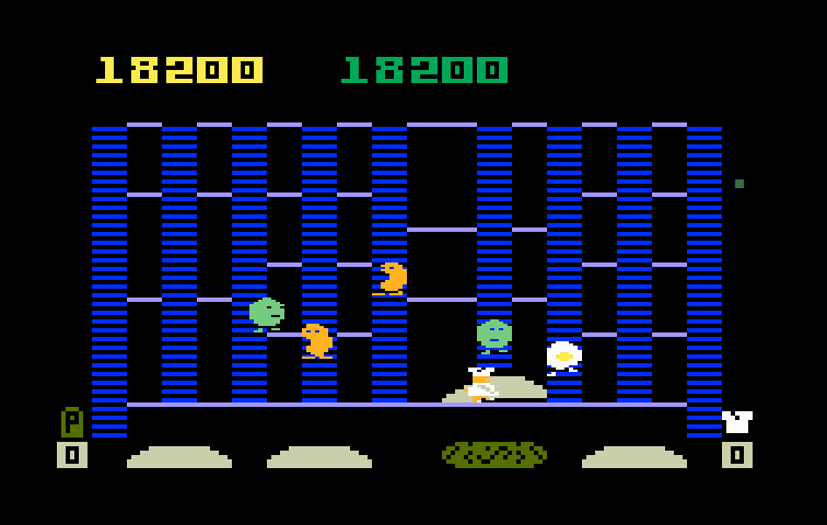 BurgerTime Intellivision Screenshot: Level almost complete!