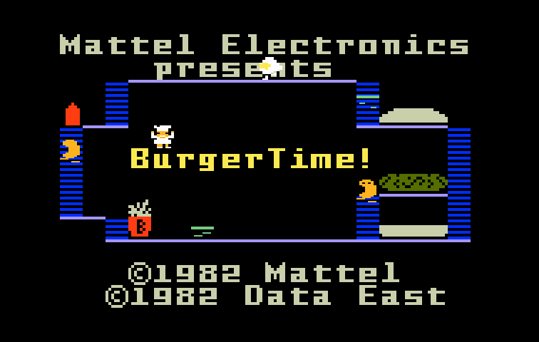 BurgerTime Intellivision Screenshot: Title screen.