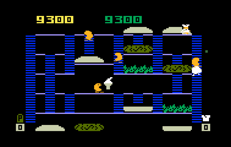 BurgerTime Intellivision Screenshot: Each level features a different layout.