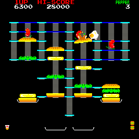 BurgerTime Arcade Screenshot: I'm trapped!