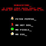 BurgerTime for Arcade - Game characters (U.S. version).
