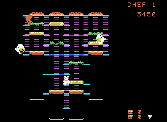 BurgerTime ColecoVision Screenshot: On to the second level...
