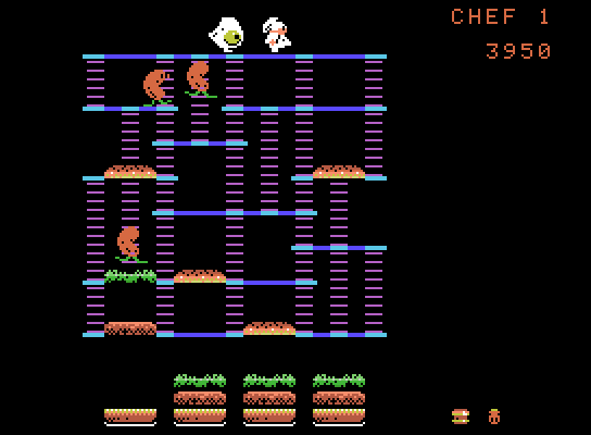 BurgerTime ColecoVision Screenshot: Run away!