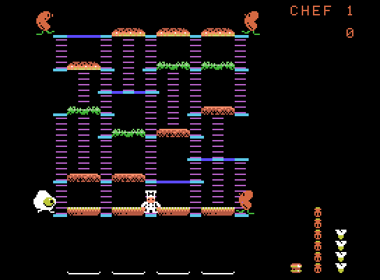 BurgerTime ColecoVision Screenshot: Game start.