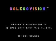 BurgerTime for ColecoVision - Title screen.