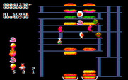 BurgerTime for IBM PC/Compatibles - Not much space to run here! The long ladders make it easy to get trapped.