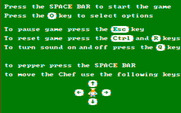 BurgerTime for IBM PC/Compatibles - Game options.