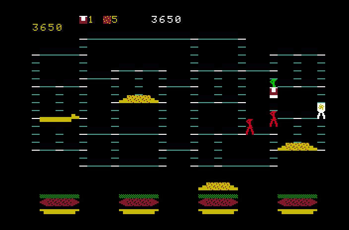 BurgerTime Mattel Aquarius Screenshot: I was caught!