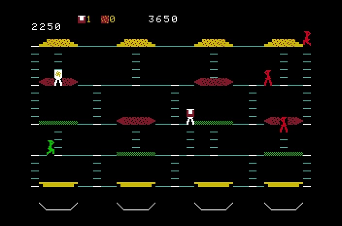 BurgerTime Mattel Aquarius Screenshot: Start of round two.