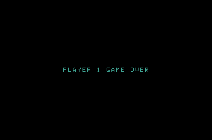 BurgerTime Mattel Aquarius Screenshot: Game over.