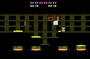 BurgerTime for Atari 2600 - Pick up that root beer in the middle of the screen to earn more pepper!