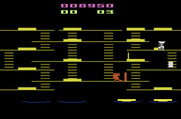 BurgerTime for Atari 2600 - Don't get trapped in the corners on this level...