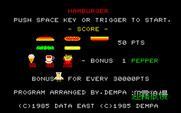 BurgerTime for Sharp X1 - Scoring screen.