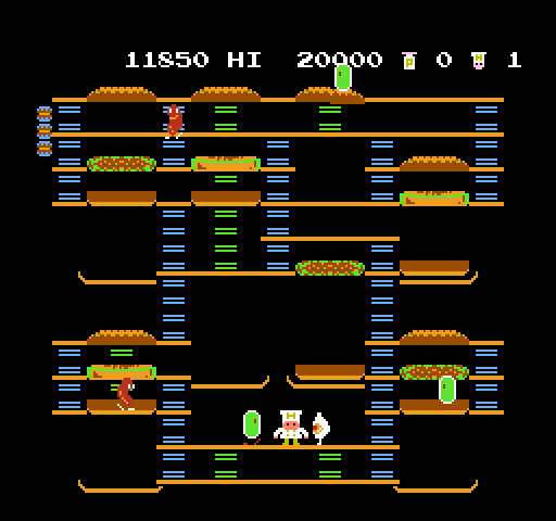 BurgerTime NES / Famicom Screenshot: Uh oh, I'm trapped!