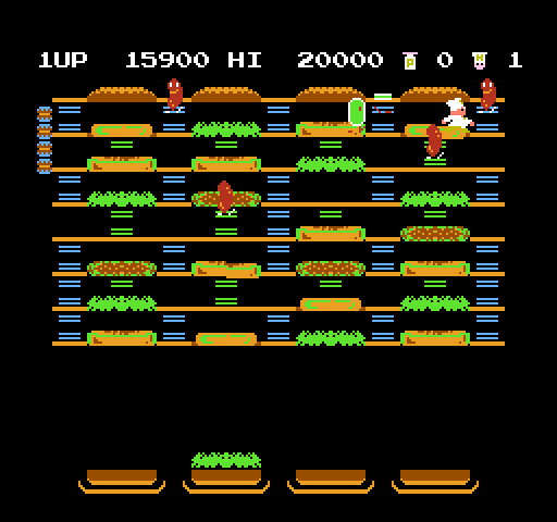BurgerTime NES / Famicom Screenshot: I may be trapped again...