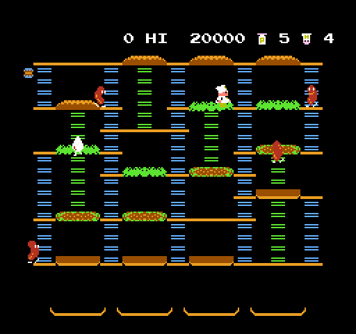BurgerTime NES / Famicom Screenshot: Game start.